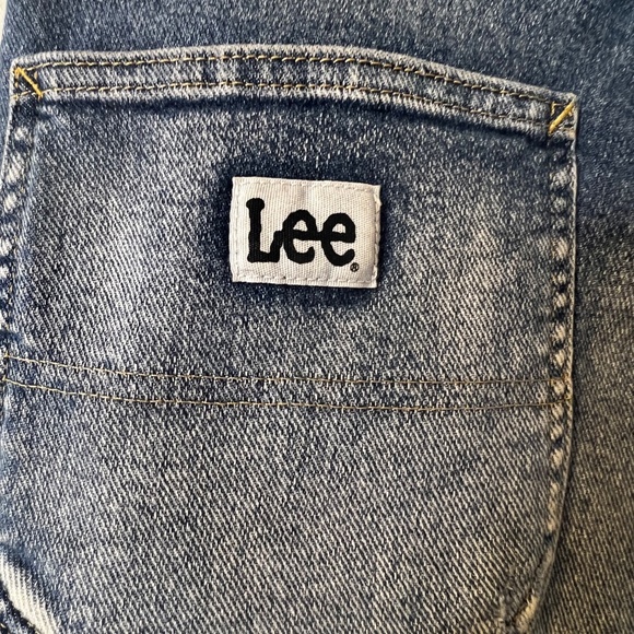 Vintage Lee Carpenter Jean High Rise Dungaree Shorts Size 27 Medium - Picture 3 of 10